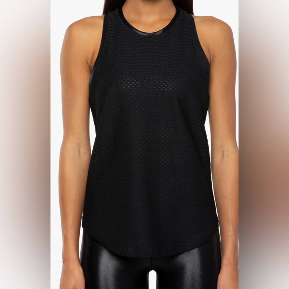KORAL Aerate Netz Tank in Black, Size Small